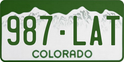 CO license plate 987LAT
