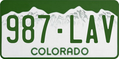 CO license plate 987LAV
