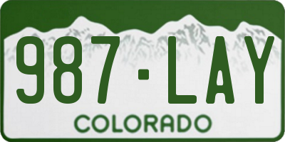 CO license plate 987LAY