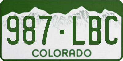 CO license plate 987LBC