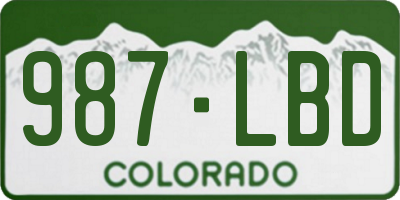 CO license plate 987LBD