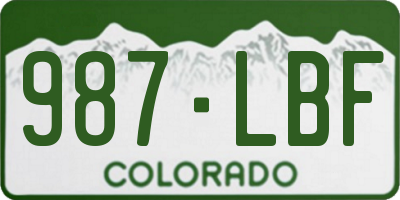 CO license plate 987LBF