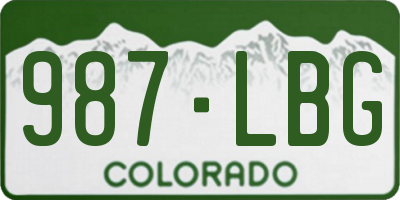 CO license plate 987LBG