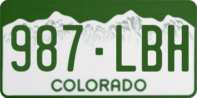CO license plate 987LBH