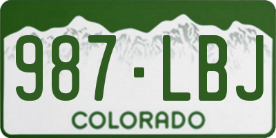 CO license plate 987LBJ