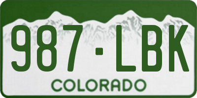 CO license plate 987LBK