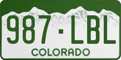 CO license plate 987LBL