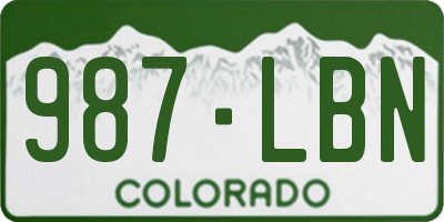 CO license plate 987LBN