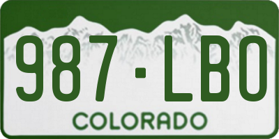 CO license plate 987LBO