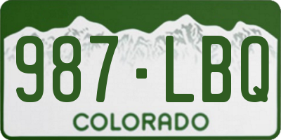 CO license plate 987LBQ