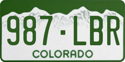 CO license plate 987LBR