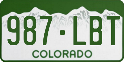 CO license plate 987LBT