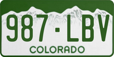 CO license plate 987LBV