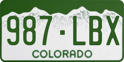 CO license plate 987LBX