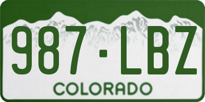 CO license plate 987LBZ