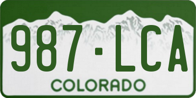CO license plate 987LCA