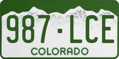 CO license plate 987LCE