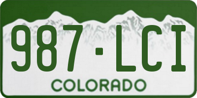 CO license plate 987LCI