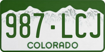 CO license plate 987LCJ