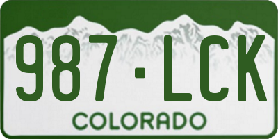 CO license plate 987LCK