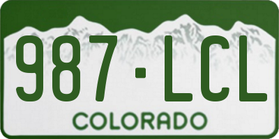 CO license plate 987LCL