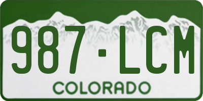 CO license plate 987LCM