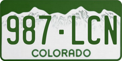 CO license plate 987LCN