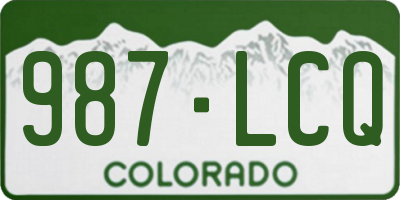 CO license plate 987LCQ