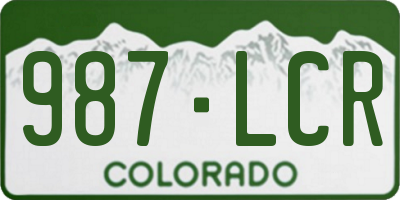 CO license plate 987LCR