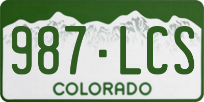 CO license plate 987LCS