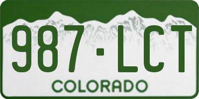 CO license plate 987LCT