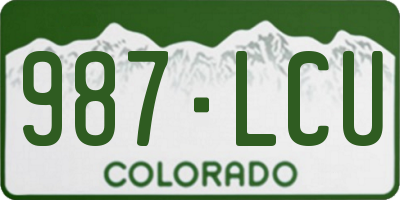CO license plate 987LCU