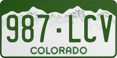 CO license plate 987LCV
