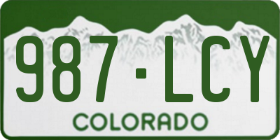 CO license plate 987LCY