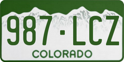 CO license plate 987LCZ