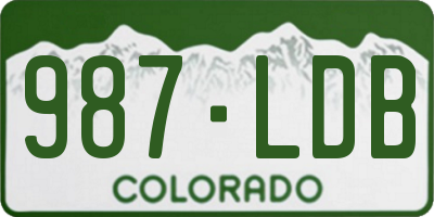 CO license plate 987LDB