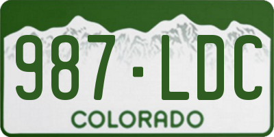 CO license plate 987LDC