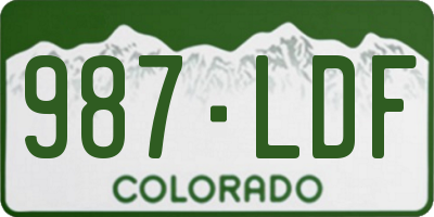 CO license plate 987LDF