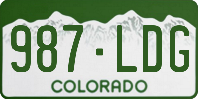 CO license plate 987LDG