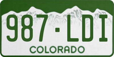 CO license plate 987LDI