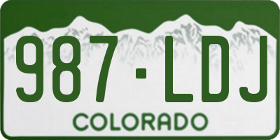 CO license plate 987LDJ