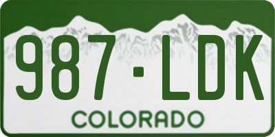 CO license plate 987LDK