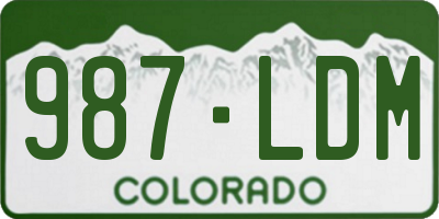 CO license plate 987LDM