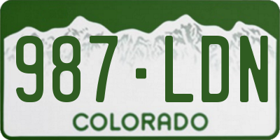 CO license plate 987LDN