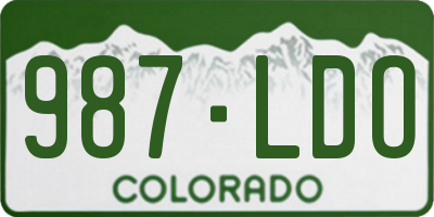 CO license plate 987LDO