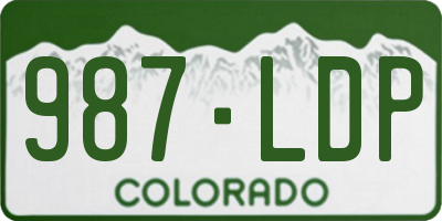 CO license plate 987LDP
