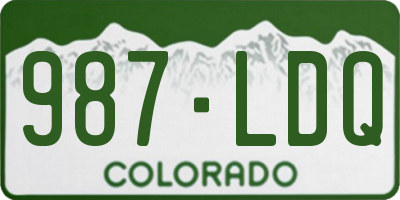 CO license plate 987LDQ