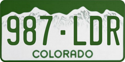 CO license plate 987LDR
