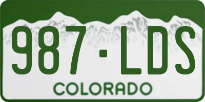 CO license plate 987LDS