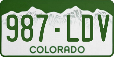 CO license plate 987LDV